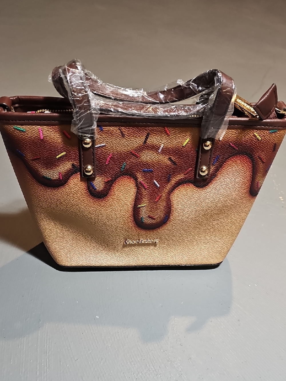 Shoe Bakery Brown Chocolate Mini Tote Crossbody Candy Sprinkle Hand Bag Birthday